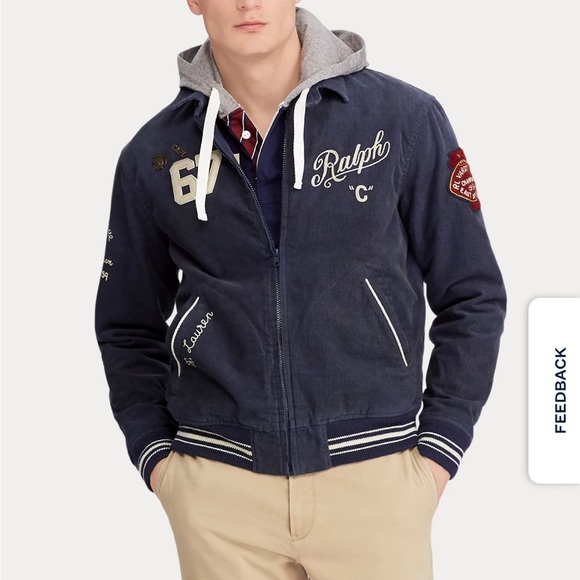 Embroidered Corduroy Jacket -Norfolk Blue - Picture 2 of 15